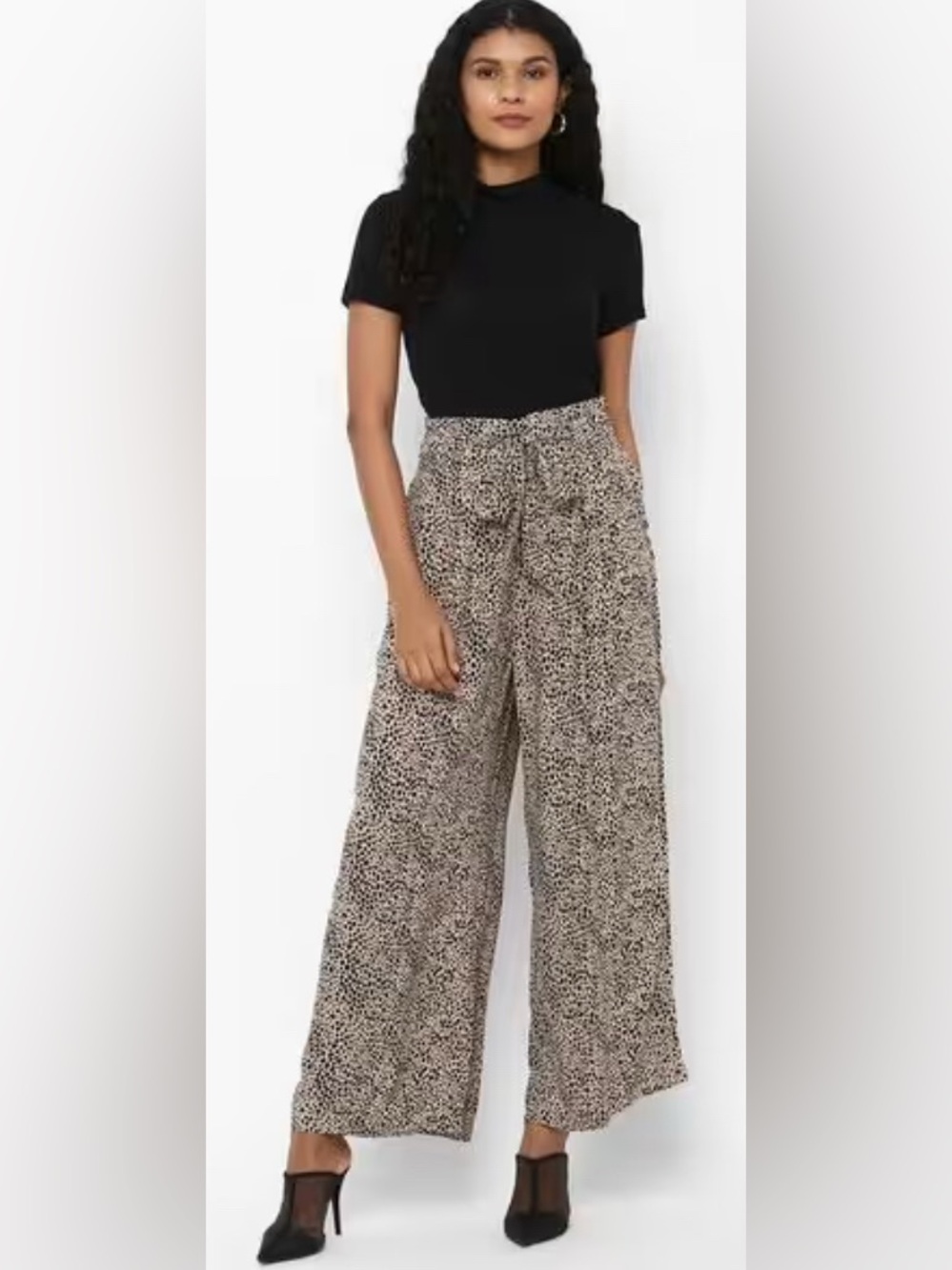 American Eagle Leopard Print Wide Leg Pants
